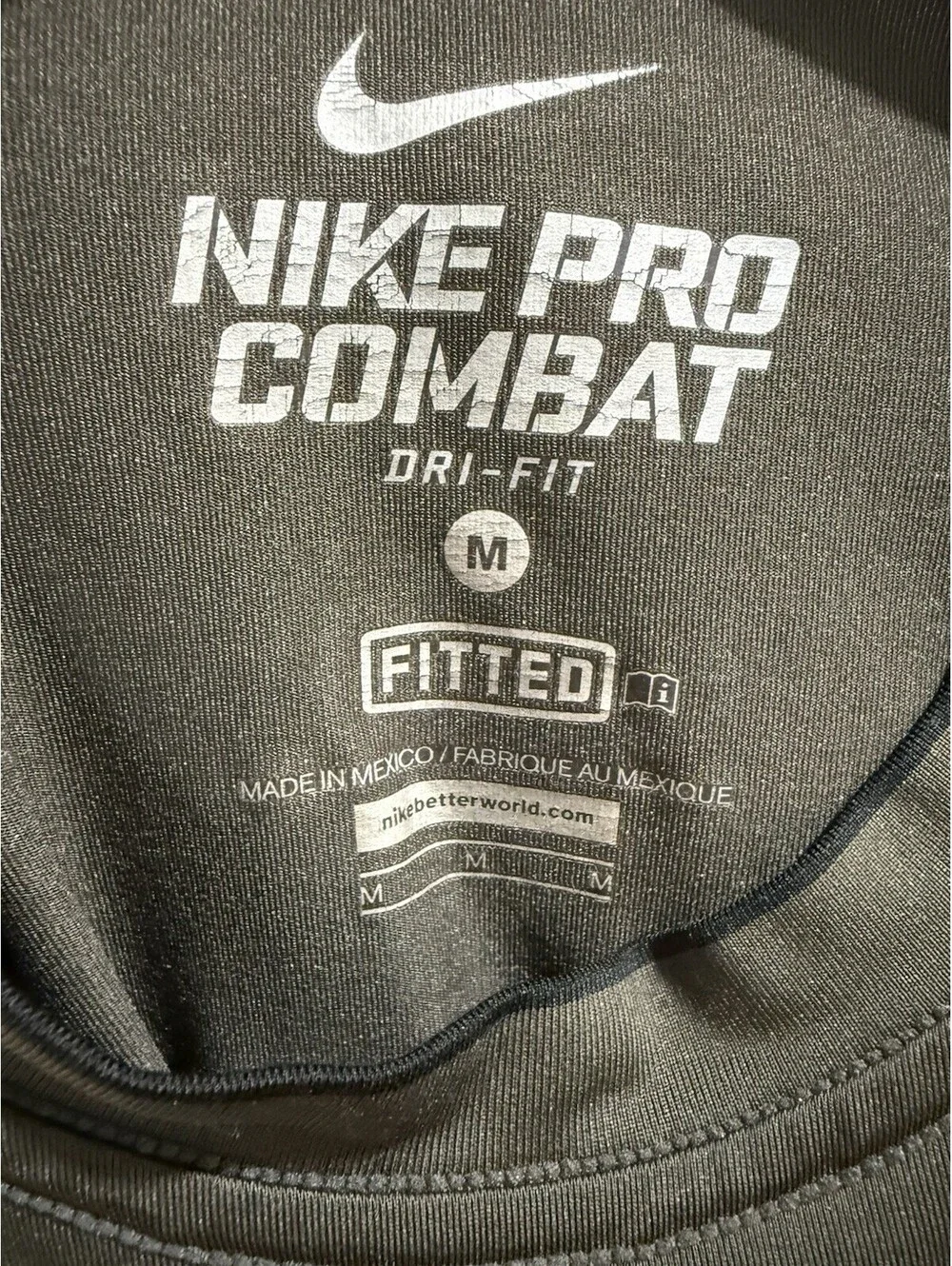 Nike Pro Combat Dri-FIT Men's Green Compression Long Sleeve Crew Neck Shirt M